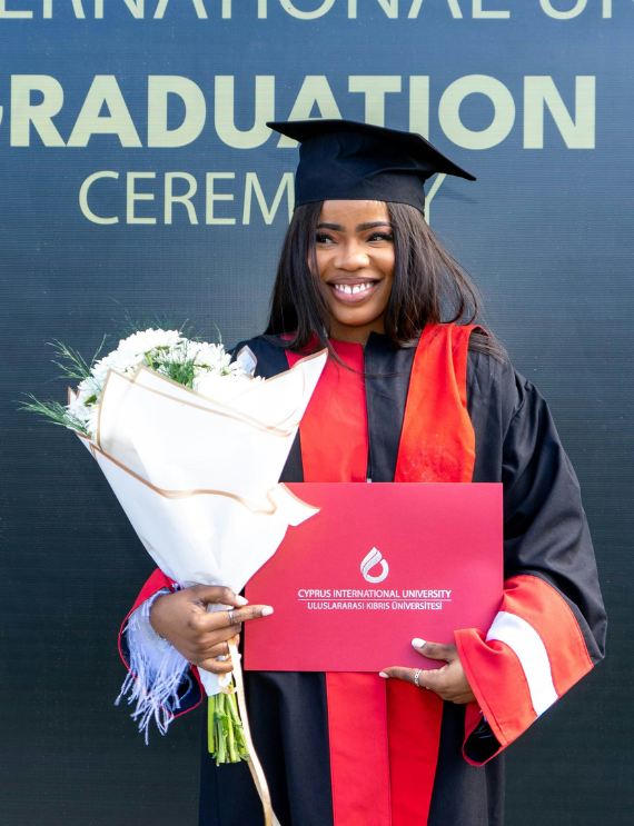 Graduate celebrating commencement
